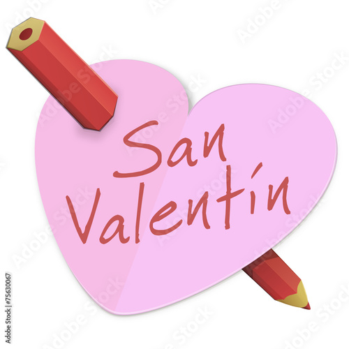 Corazón de San Valentín perforado con un lápiz