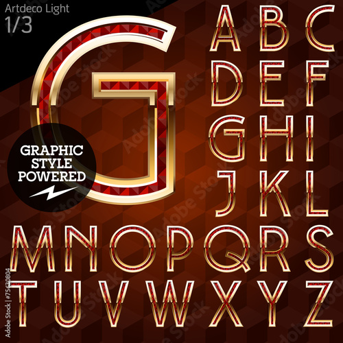 Shiny font of gold and diamond vector illustration. Light.