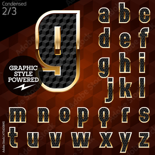 Shiny font of gold and diamond vector illustration.Conden sed