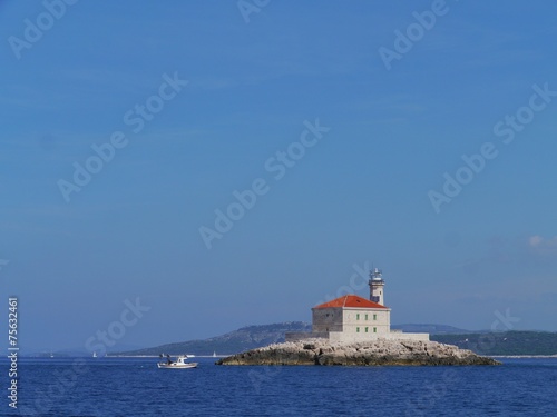 The Mulo lighthouse in the Adriatic sea of Croatia