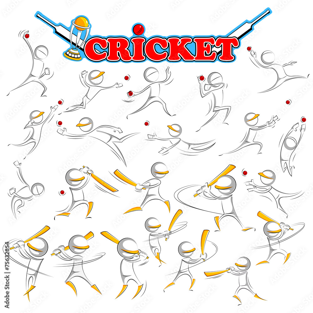 Cricket batman playing with trophy Stock Vector | Adobe Stock