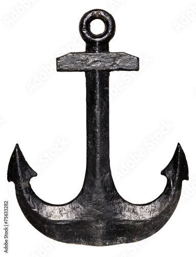 Canvastavla Old anchor isolated on white
