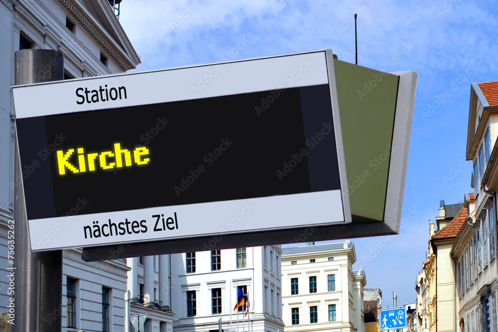 Fototapeta premium Strassenschild 27 - Kirche