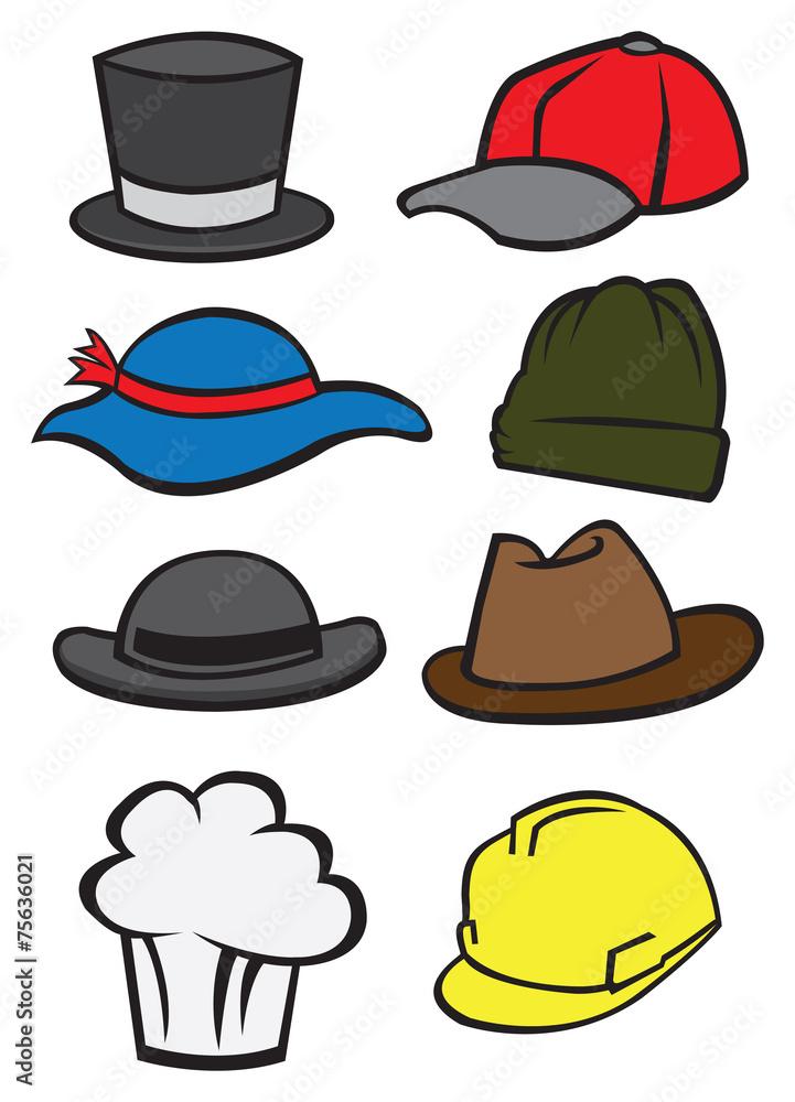 Hats Vector Icon Set Hats Vector Icon Set