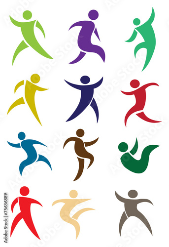 Human Action Vector Icon Set Isolated on White Background