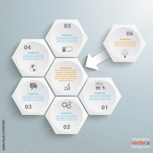 6 White Hexagons 1 Arrow Integration