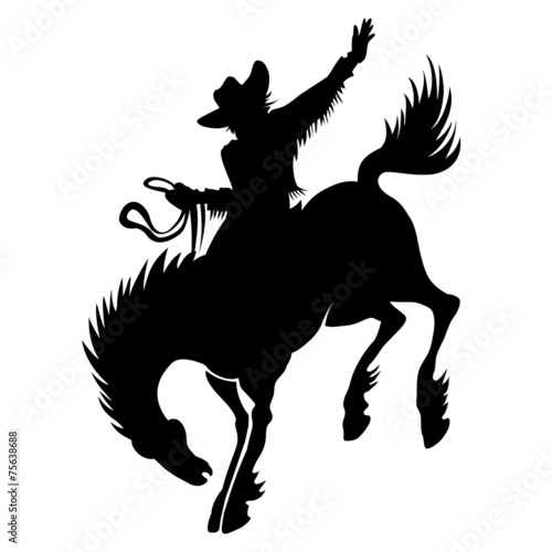 Cowboy at rodeo silhouette