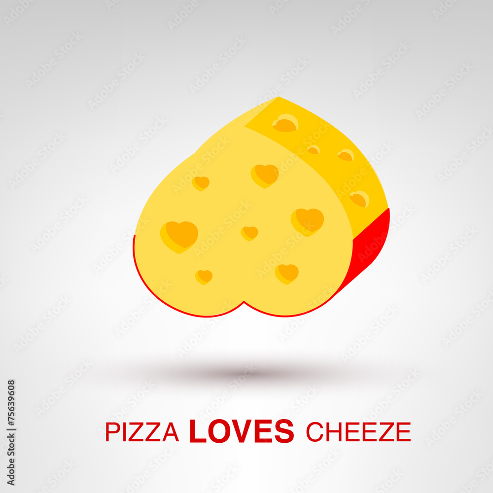 Pizza loves cheese Valentines Day concept Pizza loves cheese Valentines Day concept