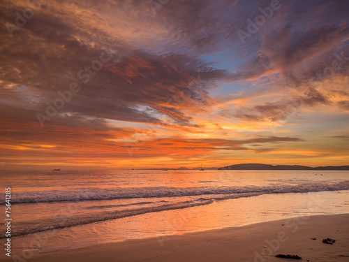 Sunset on the beach of Ao Nang