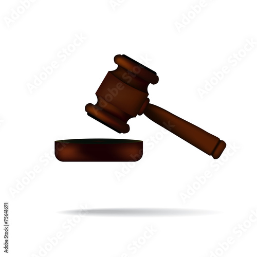 Gavel with shadow realistic