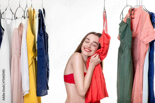 Woman in wardrobe