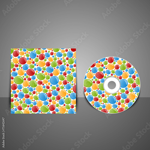 CD cover design with colorful bubbles.