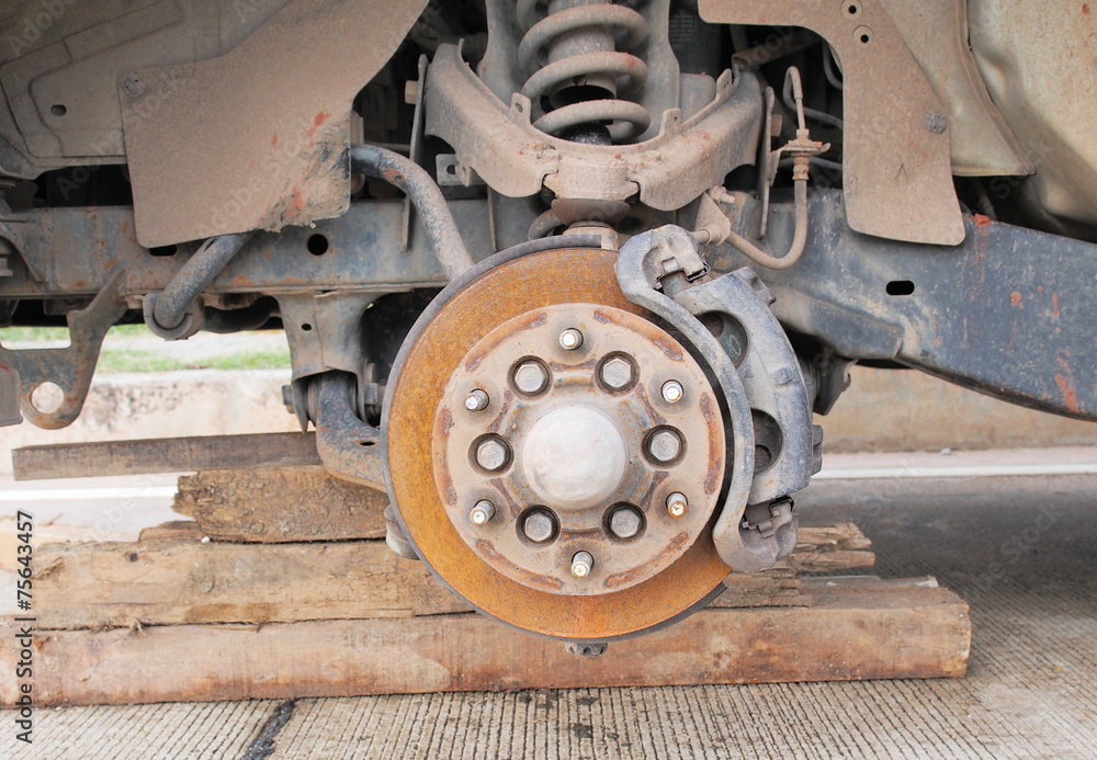 car wheel hub, disc, plate, rusted rotor, rusting bearing Stock Photo Adobe Stock