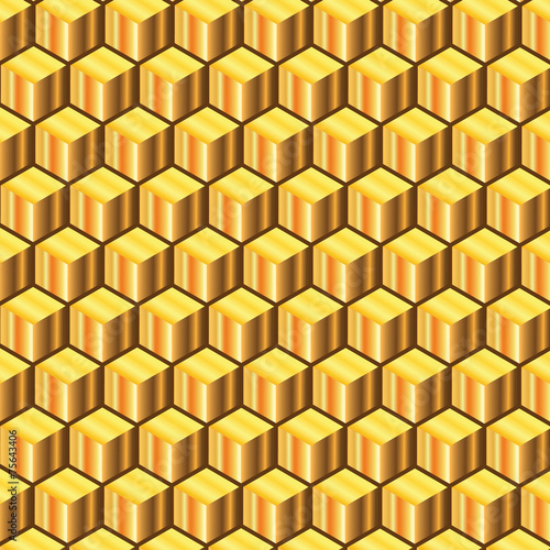 Golden cubes abstract background