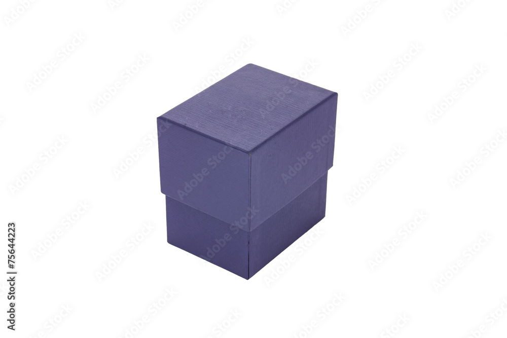 Package blue box package on white background Package blue box package on white background