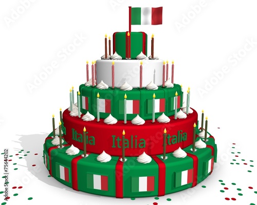 Italian cake with flag