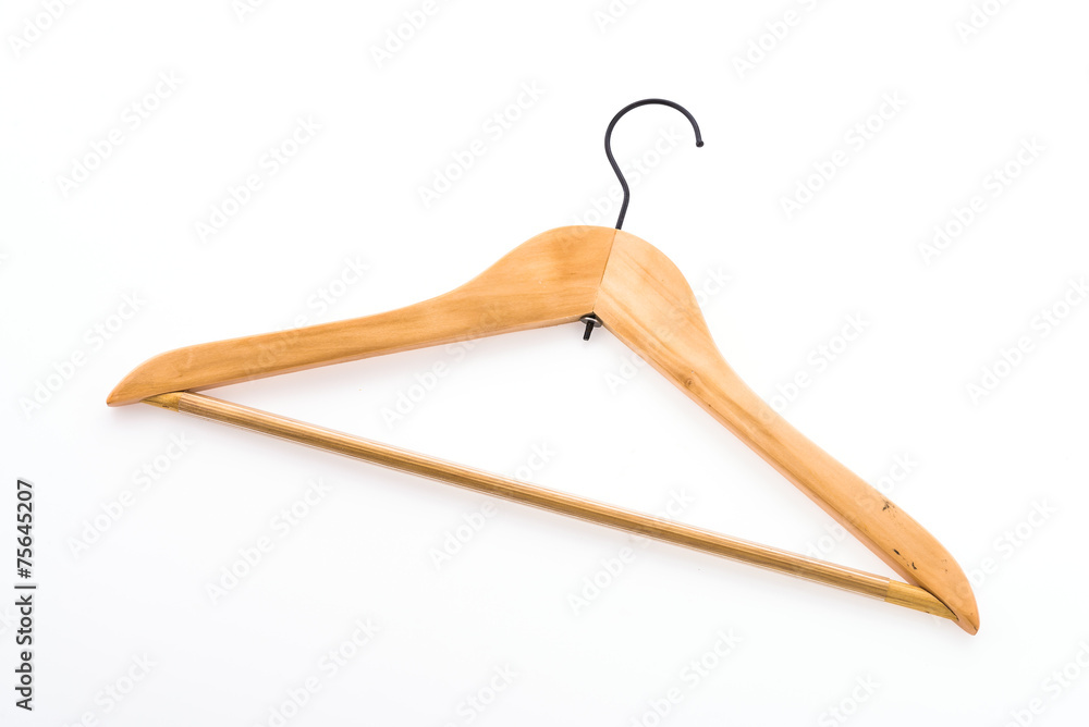 clothes hanger wooden isolated on white background clothes hanger wooden isolated on white background