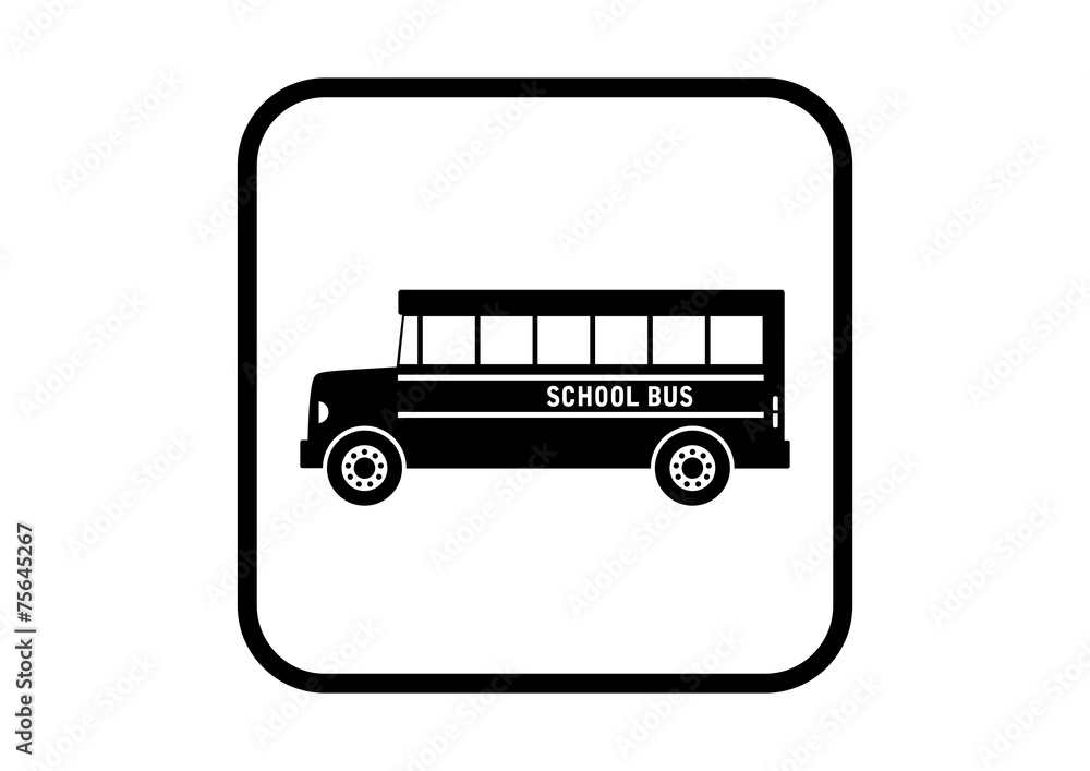 School bus vector icon on white background School bus vector icon on white background