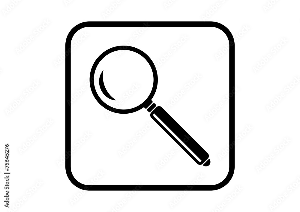 Magnifier vector icon on white background Magnifier vector icon on white background