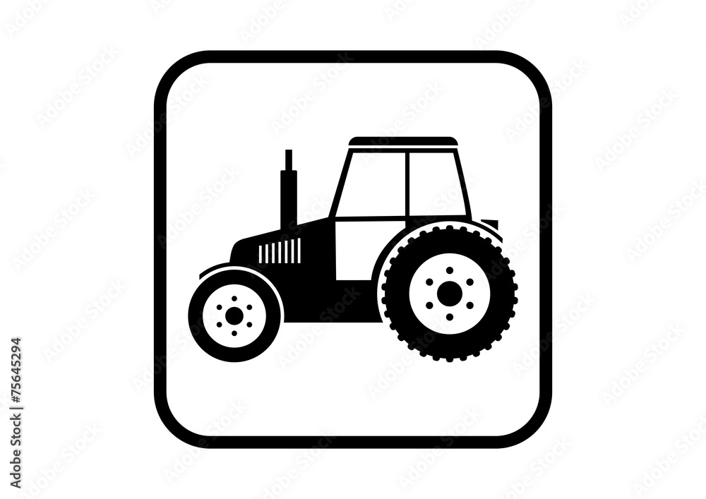 Tractor vector icon on white background