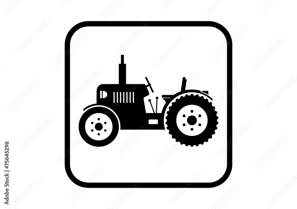 Tractor vector icon on white background