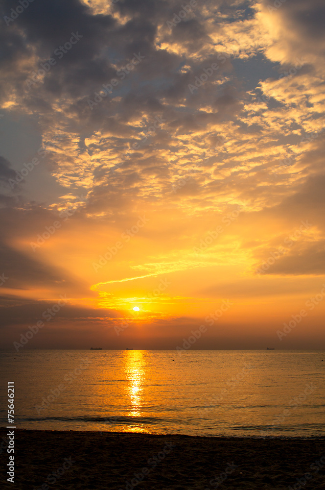 Panorama of sea sunset Panorama of sea sunset