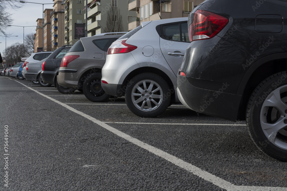 Parked cars.