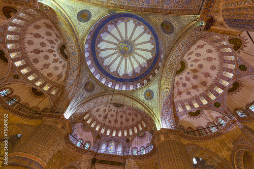 Photography Blue Mosque in Istanbul, interior view