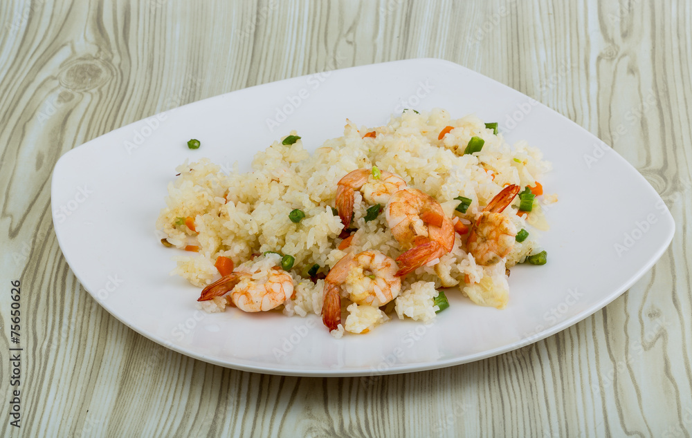 Fried rice with prawns Fried rice with prawns