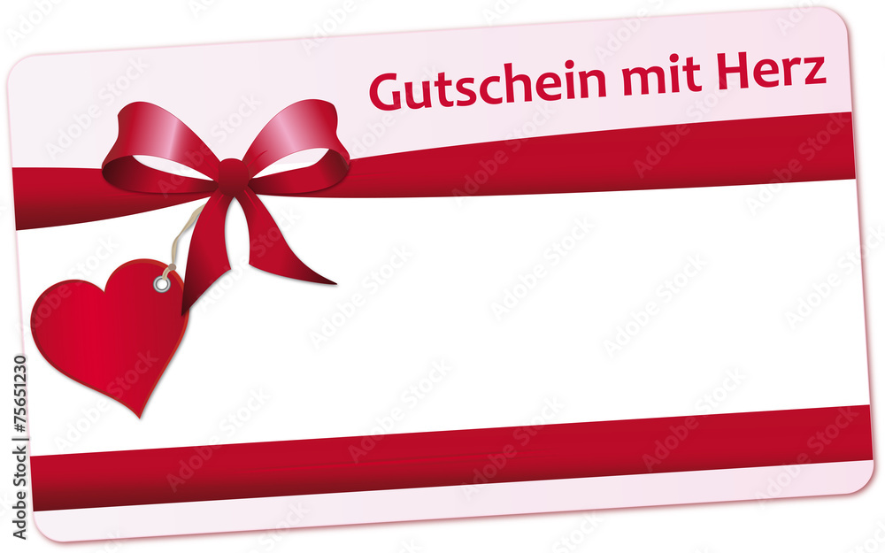 Gutschein mit Herz, Vektor Stock Vector | Adobe Stock