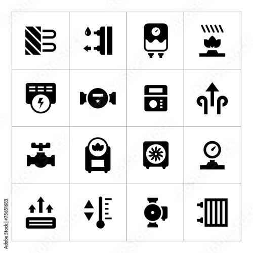 Set icons of heating