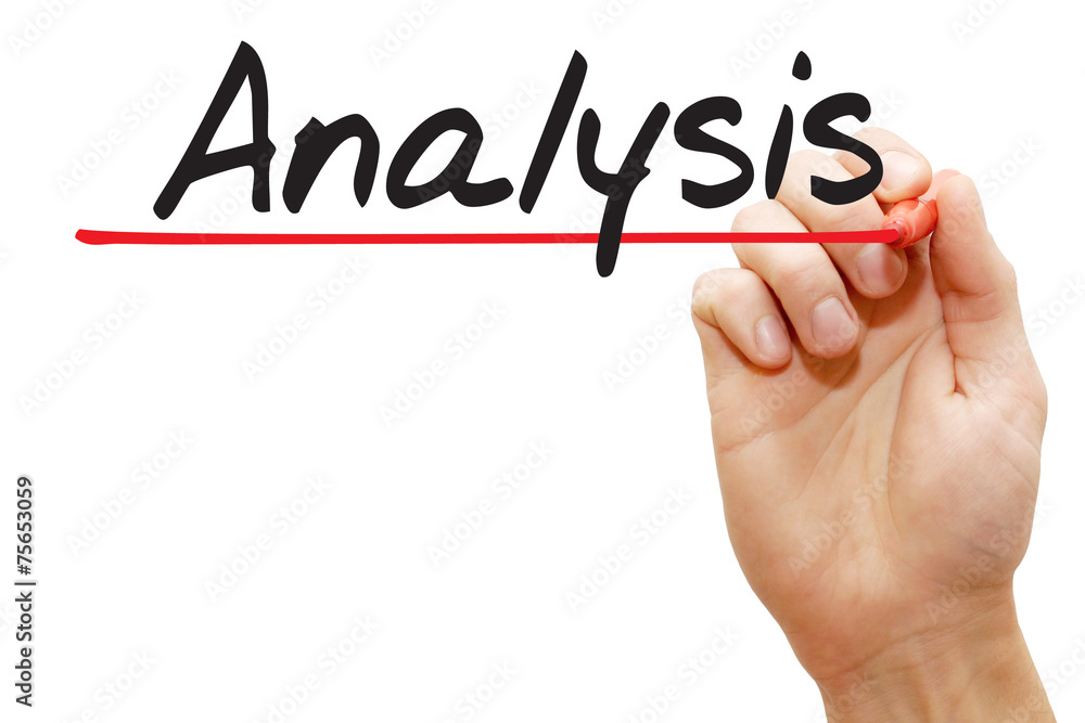 Hand writing Analysis with red marker, business concept Hand writing Analysis with red marker, business concept