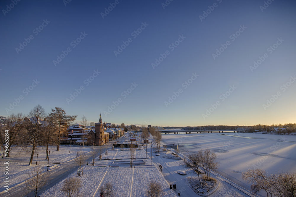 Overlock on the Frozen River in Umea, Sweden