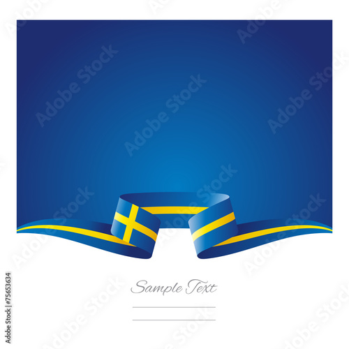 Abstract background Sweden flag ribbon