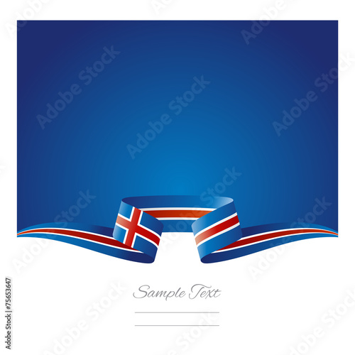Abstract background Iceland flag ribbon