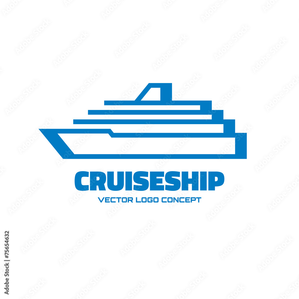 Cruise ship - vector logo illustration. Vector logo template. Cruise ship - vector logo illustration. Vector logo template.