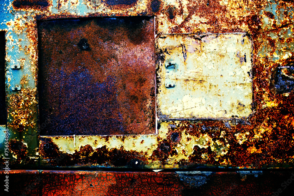 rusty metal and aged by time shabby with cracked paint rusty metal and aged by time shabby with cracked paint