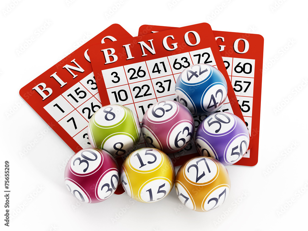 Fototapeta premium Bingo balls and cards