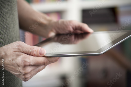 woman hands with tablet