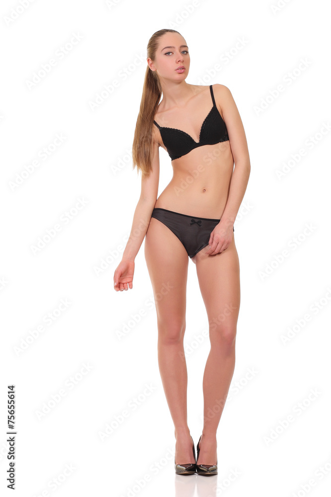 beautiful young girl in black lingerie beautiful young girl in black lingerie