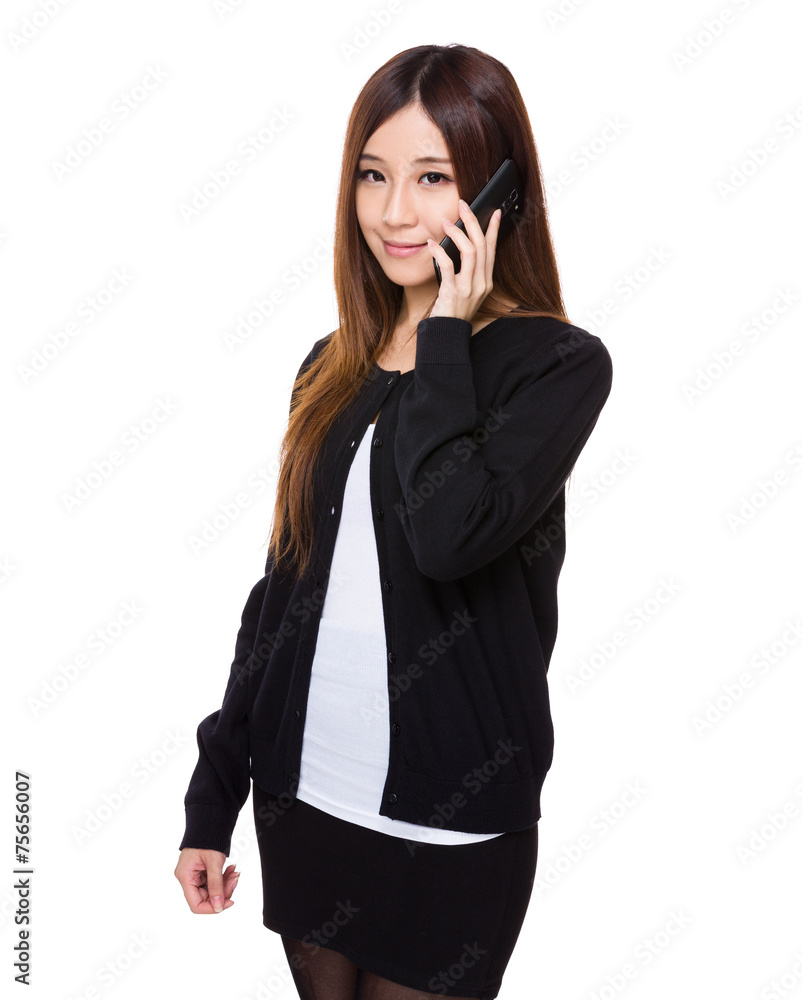 Woman talk to phone