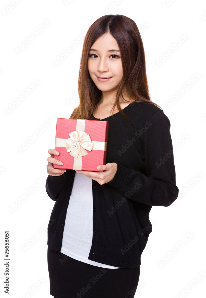 Woman hold with giftbox Woman hold with giftbox