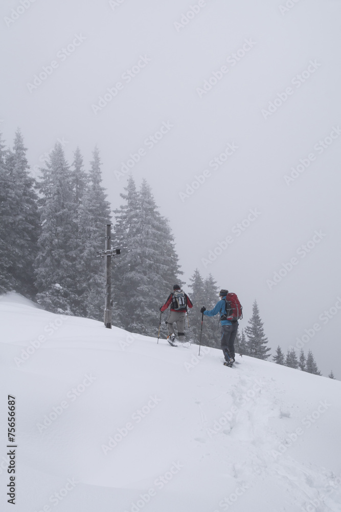 Schneeschuhwandern in den Alpen