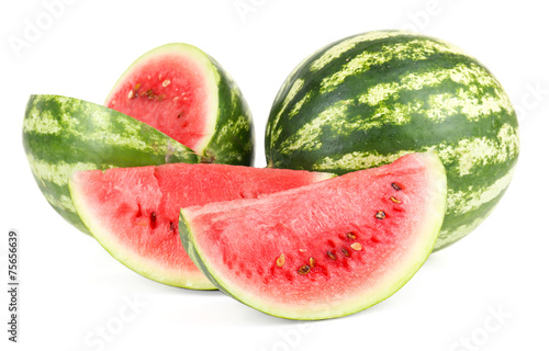 Juicy watermelons isolated on white