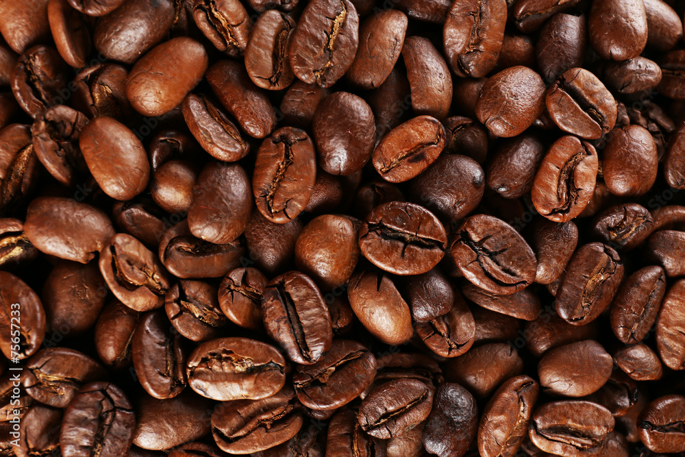 Obraz premium Coffee beans, close-up