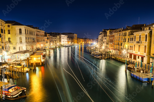 Venice at night from rialto bridge