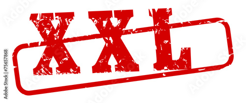 Oval red stamp with the word XXL - vector svg