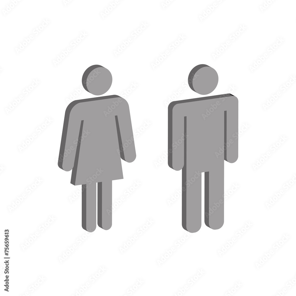Simple icons men and women to describe the toilet door. Simple icons men and women to describe the toilet door.