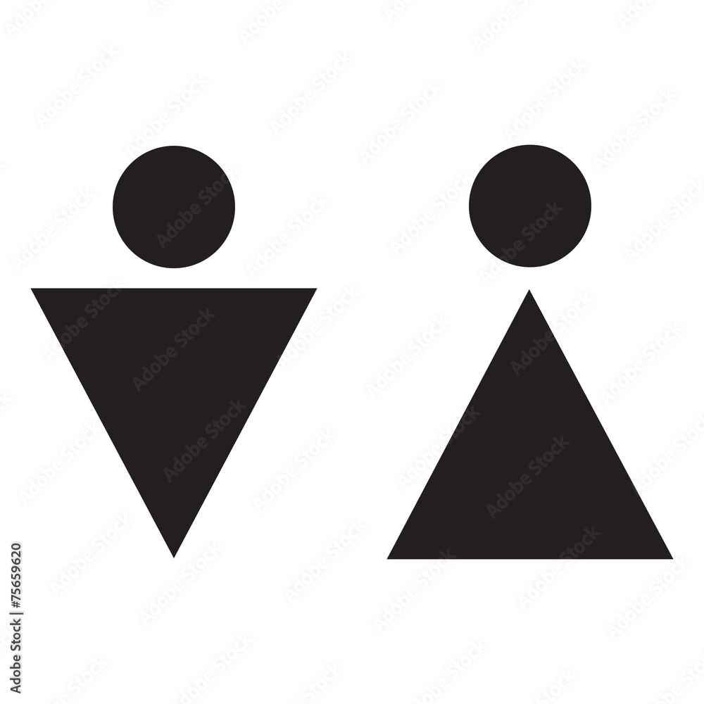 Simple icons men and women to describe the toilet door. Simple icons men and women to describe the toilet door.