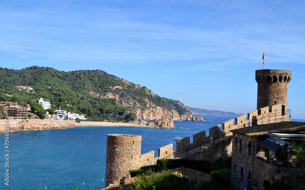 View of the city of Tossa de Mar in Girona, Spain